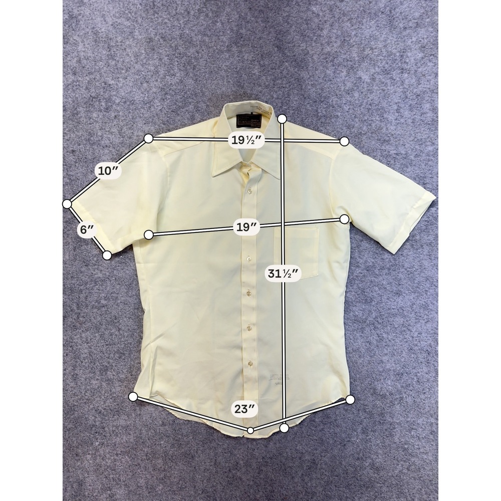 Sears Golden Comfort Ultressa Shirt Mens 15.5 Yellow Like New Vintage 70s 74674S